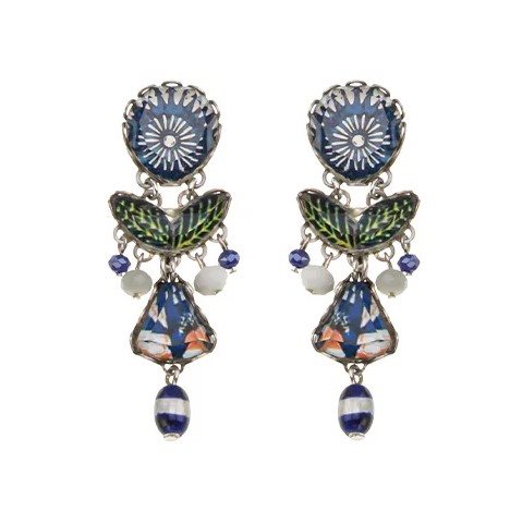 Orecchini Ayala Bar Donna Blue Domes in Lega metallica Cristallo R2417 - R2417